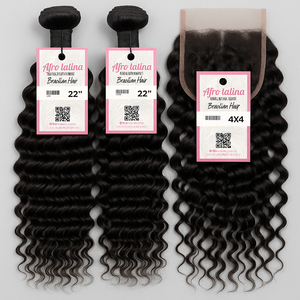 Natural Look Combo: 2 Bundles + 4x4 Frontal Brazilian