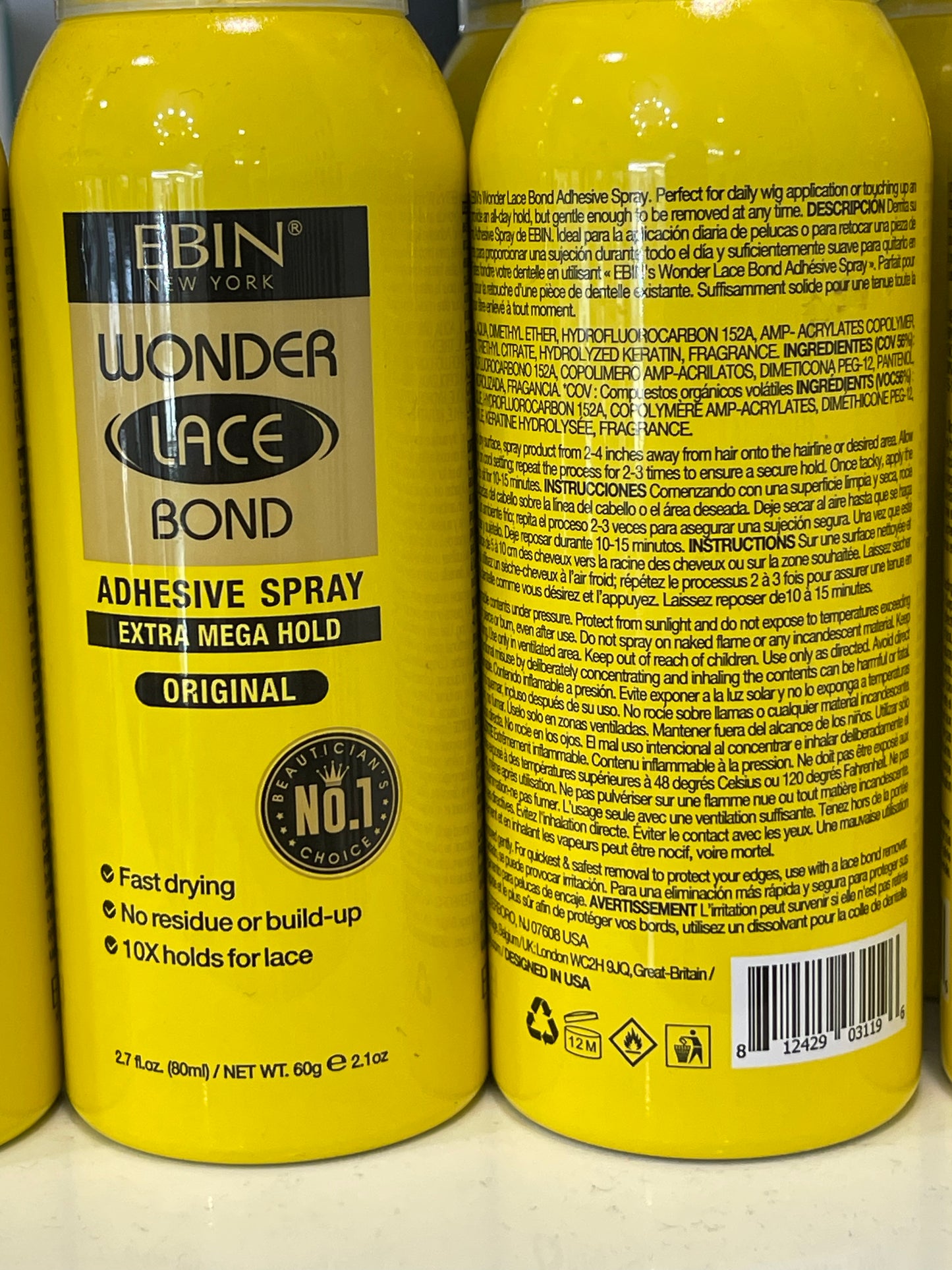 EBIN New York Wonder Lace Bond Adhesive Spray – Extra Mega Hold (Original)