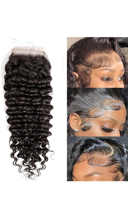 Natural Look Combo: 2 Bundles + 4x4 Frontal Brazilian