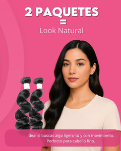 Natural Look Combo: 2 Bundles + 4x4 Frontal Brazilian
