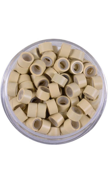 MICRO LINKS, ALUMINUM BEADS: SILICONE-LINED (VOLUME WEFT/HAND-TIED WEFT) - 5MM X 3MM X 3MM