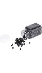 MICRO LINKS, ALUMINUM BEADS: SILICONE-LINED (VOLUME WEFT/HAND-TIED WEFT) - 5MM X 3MM X 3MM