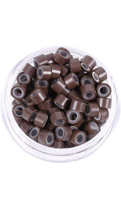MICRO LINKS, ALUMINUM BEADS: SILICONE-LINED (VOLUME WEFT/HAND-TIED WEFT) - 5MM X 3MM X 3MM