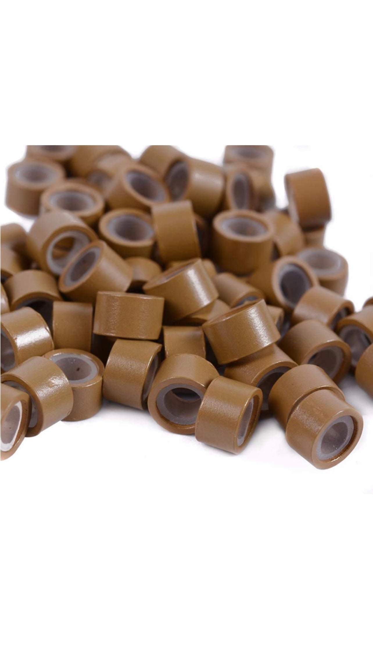 MICRO LINKS, ALUMINUM BEADS: SILICONE-LINED (VOLUME WEFT/HAND-TIED WEFT) - 5MM X 3MM X 3MM