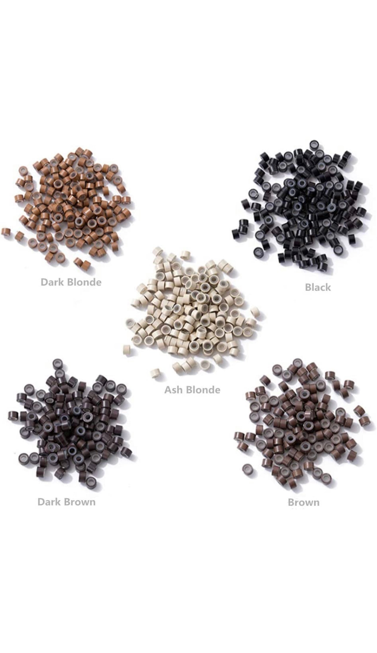 MICRO LINKS, ALUMINUM BEADS: SILICONE-LINED (VOLUME WEFT/HAND-TIED WEFT) - 5MM X 3MM X 3MM
